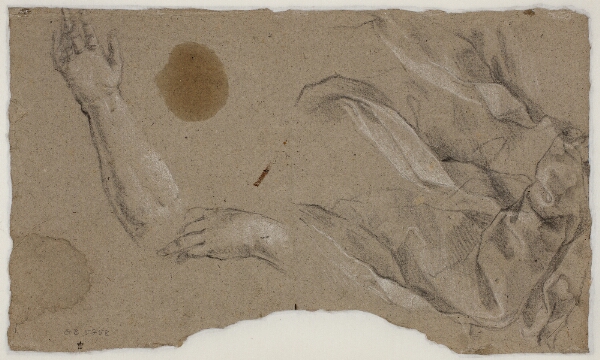 Pietro da Cortona, Studier af draperi og hænder