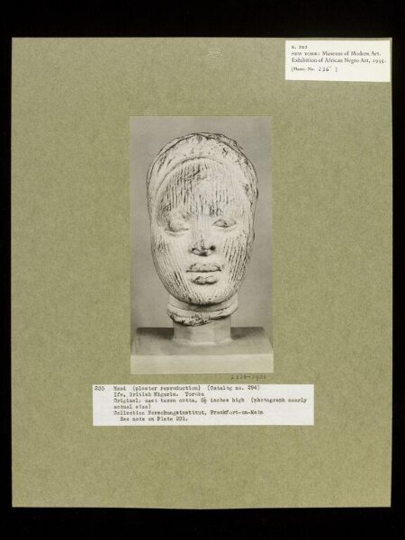 Walker Evans, Plaster Cast of Terra Cotta Head.  Yoruba.