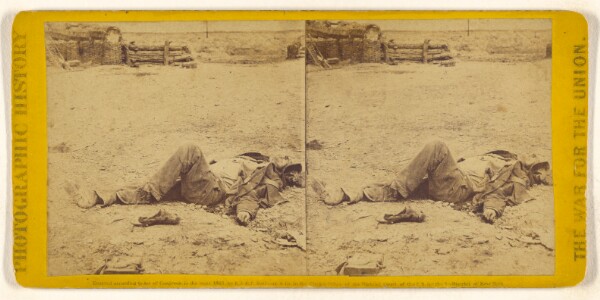 Edward and Henry T. Anthony & Co., A dead Rebel Soldier, inside the Union Picket lines. This view was taken the morning after the storming of Petersburgh, Va.