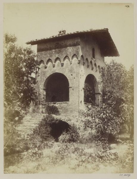 Parker, John Henry, The Tiber - The Emporium, B.C. 175, with Medieval Loggia or gardener's house, built upon the old Wall. Interior View with Staircase.