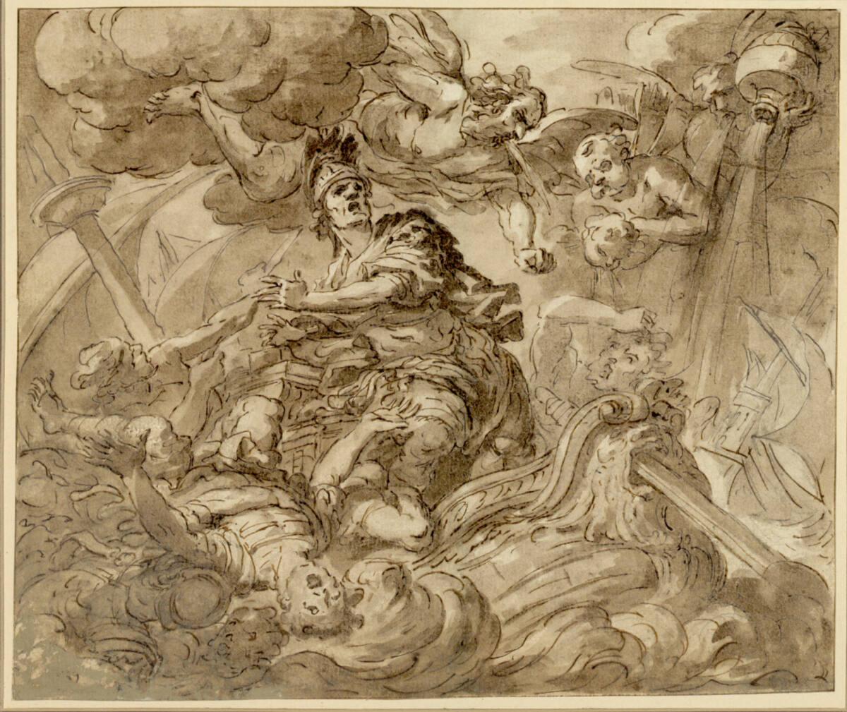 Anonym, Aeneas im Sturm in Untersicht