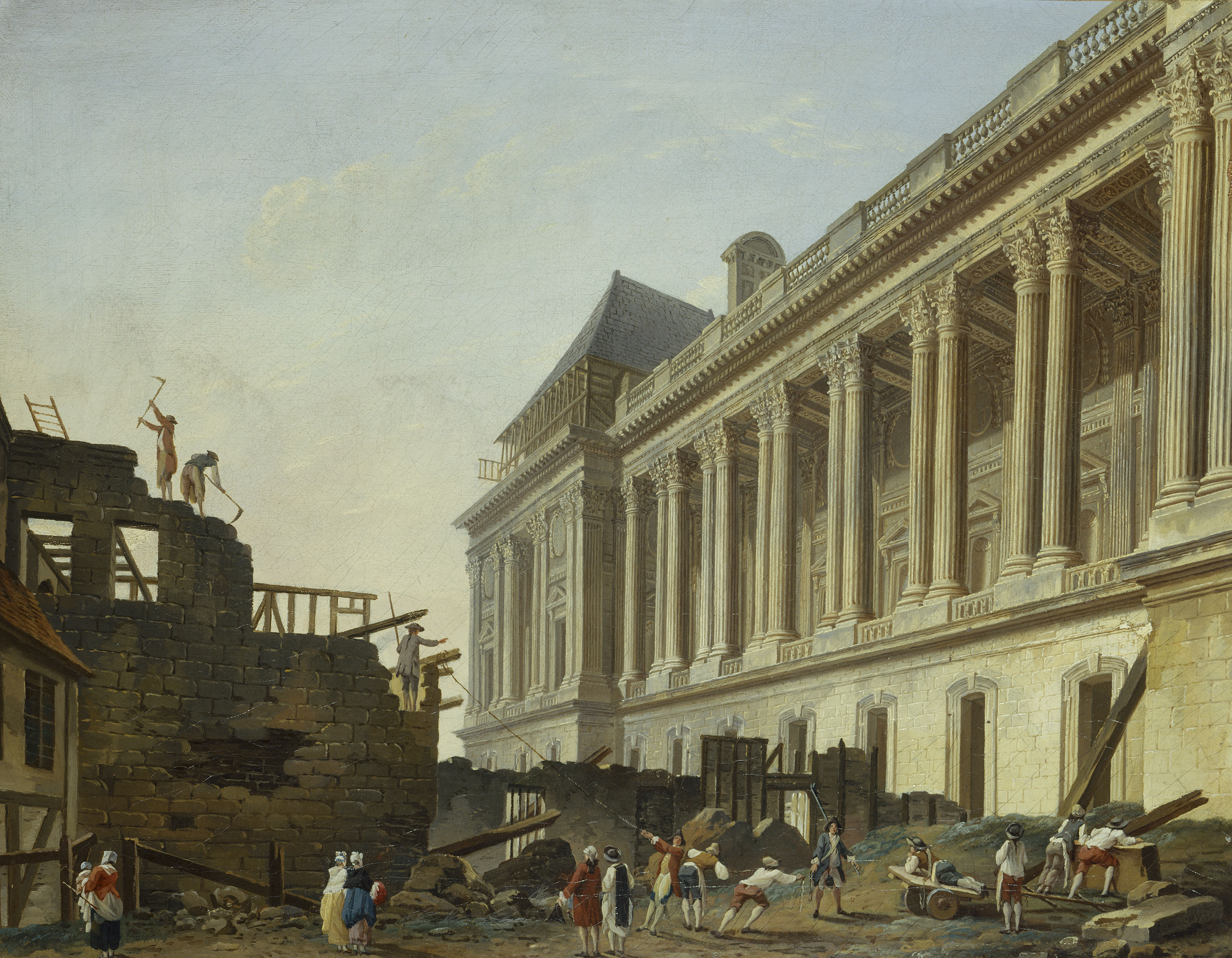 Pierre-Antoine Demachy, Dégagement de la colonnade du Louvre