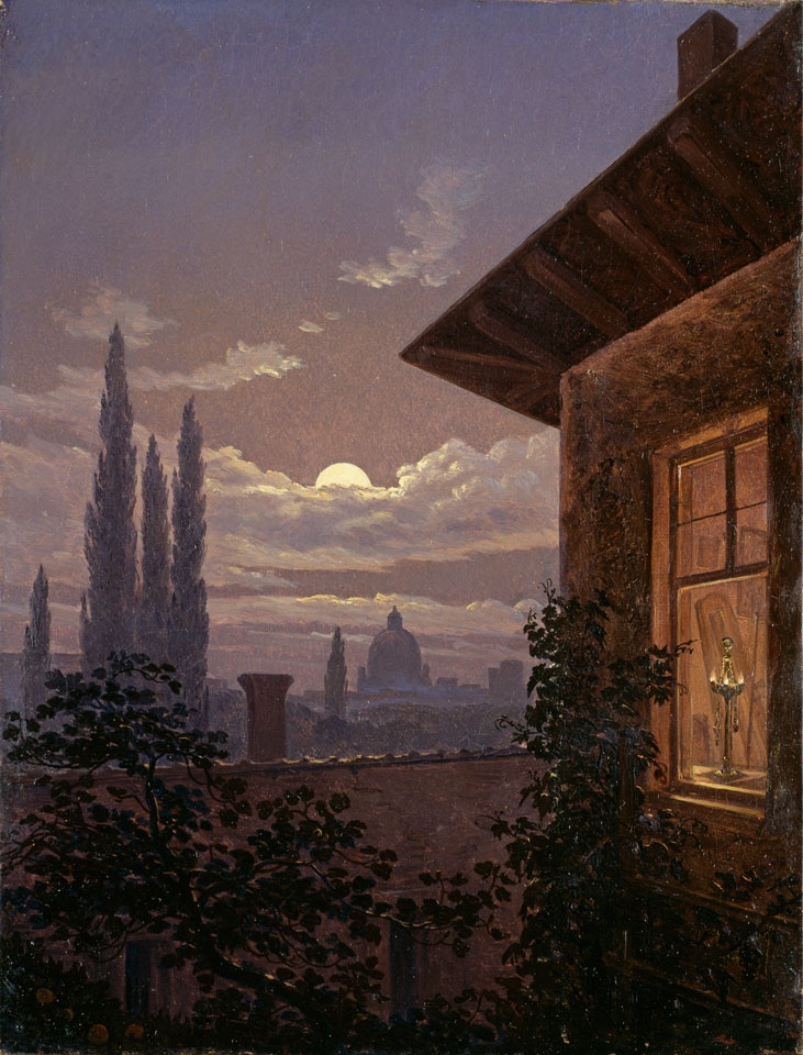 Carl Gustav Carus, Italienischer Mondschein (Rom, St. Peter im Mondschein)