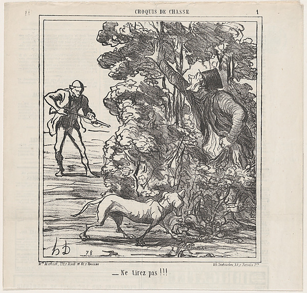 Honoré Daumier, Don't shoot!!!, from "Hunting Sketches"