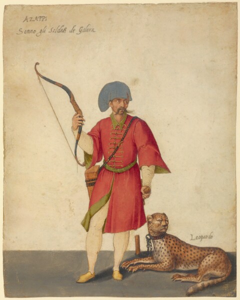 Jacopo Ligozzi, An Azappo Archer with a Cheetah