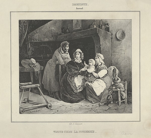 Victor Adam, Visite Chez la Nourrice (Visit to the Wetnurse), from "L'Artiste"