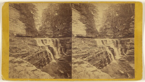 Edward and Henry T. Anthony & Co., Monument Rock and Cascade, Buttermilk Ravine, Ithaca, N.Y.