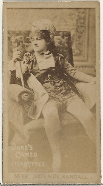 W. Duke, Sons & Co., Card Number 119, Adelaide Randall, from the Actors and Actresses series (N145-4) issued by Duke Sons & Co. to promote Cameo Cigarettes