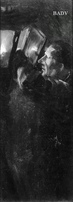Adolph von Menzel, Man lighting a lantern