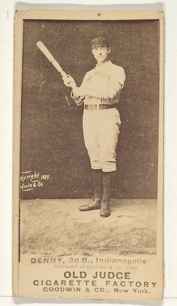 Goodwin & Company, Jerry Denny, 3rd Base, Indianapolis, from the Old Judge series (N172) for Old Judge Cigarettes