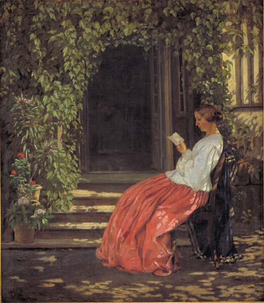 Vilhelm Kyhn, Læsende dame uden for en havedør