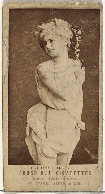 W. Duke, Sons & Co., Card Number 306, Carrie Irvine, from the Actors and Actresses series (N145-3) issued by Duke Sons & Co. to promote Cross Cut Cigarettes