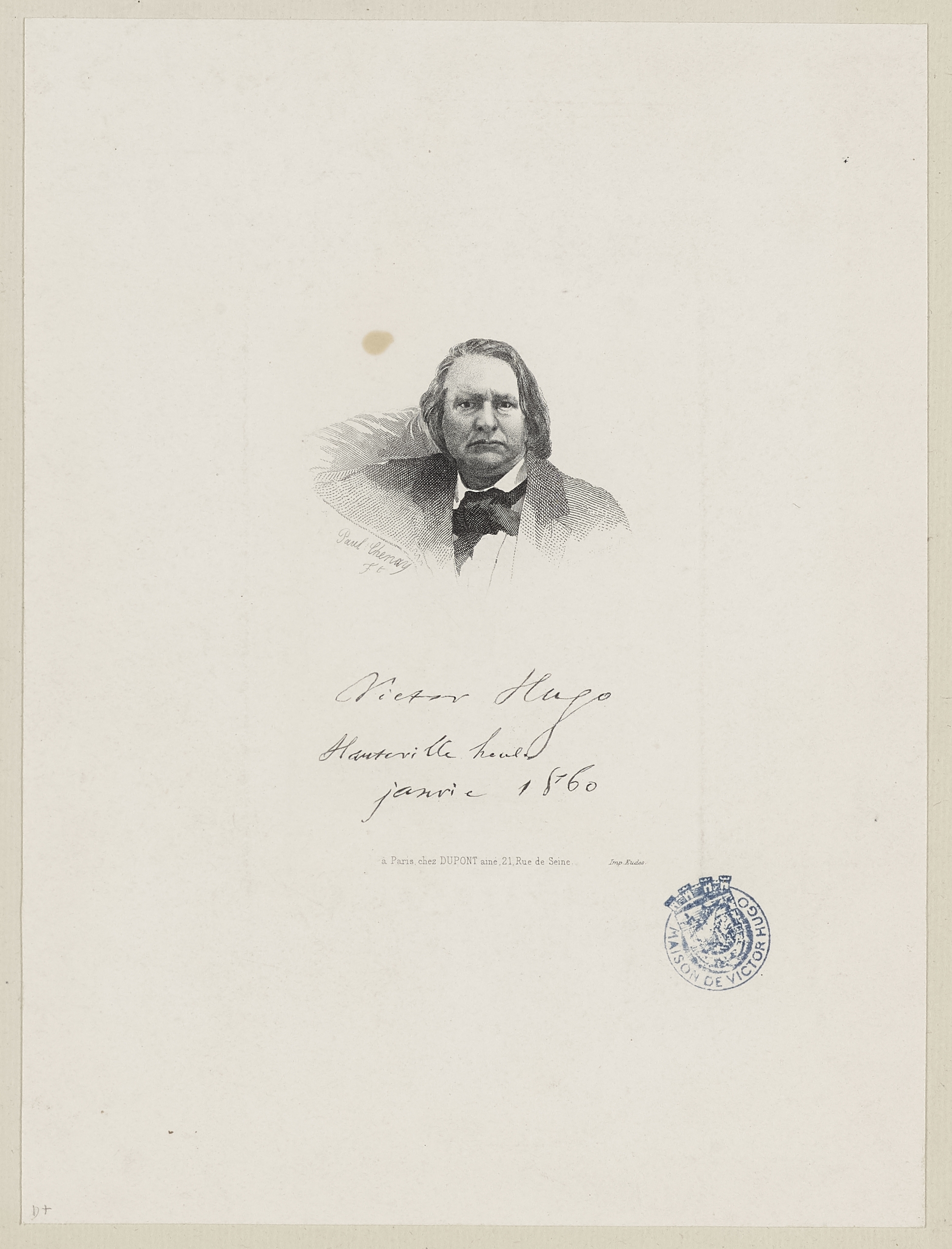 Paul Chenay, Victor Hugo, Hauteville House, janvier 1860