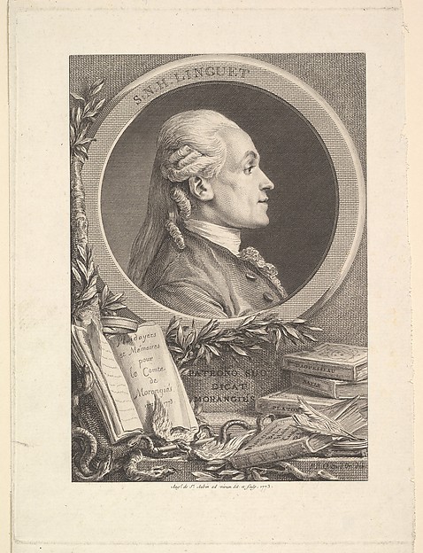 Augustin de Saint-Aubin, Portrait of Simon-Nicolas-Henri Linguet