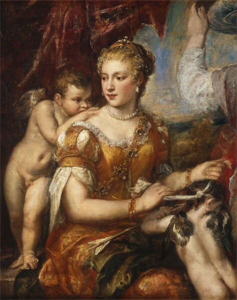 Workshop or Follower of Titian, Venus Blindfolding Cupid