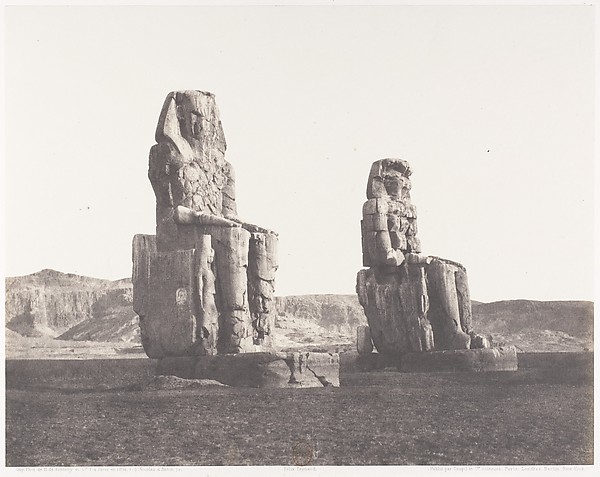 Félix Teynard, Gournah (Thèbes), Colosses (Celui de Droite, Dit de Memnon)