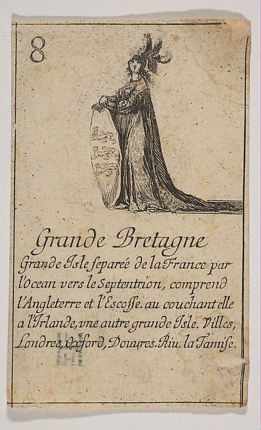 Stefano della Bella, Grande Bretagne, from "Jeu de la Géographie"