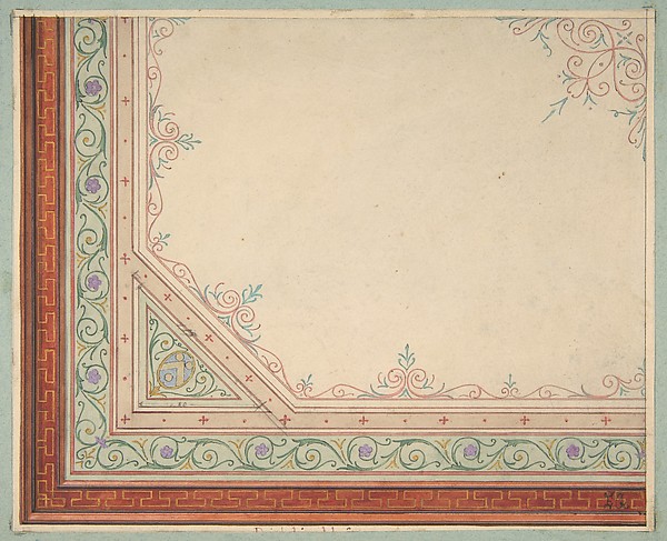 Jules-Edmond-Charles Lachaise, Partial design for the painted decoration of a ceiling