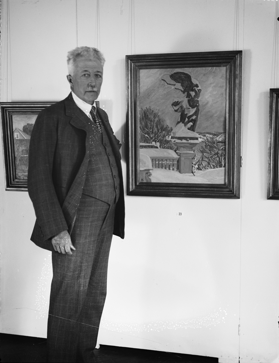Paul Sandberg, Prins Eugen intervjuad inför utställningsvernissage på Göteborgs nation, Uppsala 1933