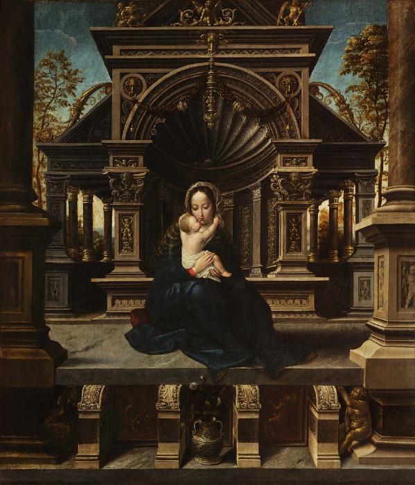 Jan Gossaert, Madonna and Child Enthroned
