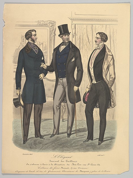 Anonymous, French, 19th century, L'Elégant, from "Journal des Tailleurs"