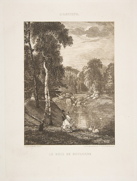 Félix Bracquemond, Le Bois de Boulogne, from "L'Artiste"