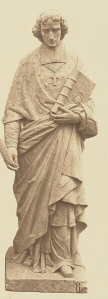 Édouard Baldus, ["Fénelon", Statue by Jean Bonnassieux, Decoration of the Louvre, Paris]