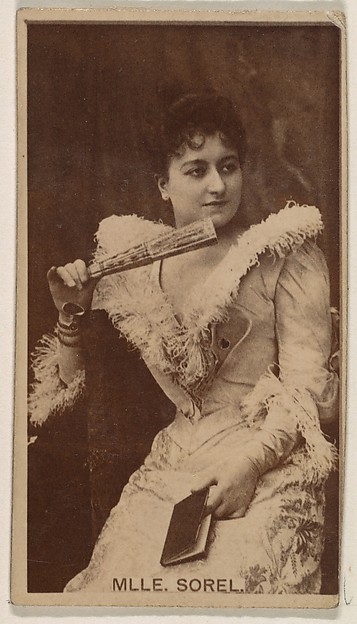 Kinney Brothers Tobacco Company, Mlle. Sorel, from the Actresses series (N245) issued by Kinney Brothers to promote Sweet Caporal Cigarettes