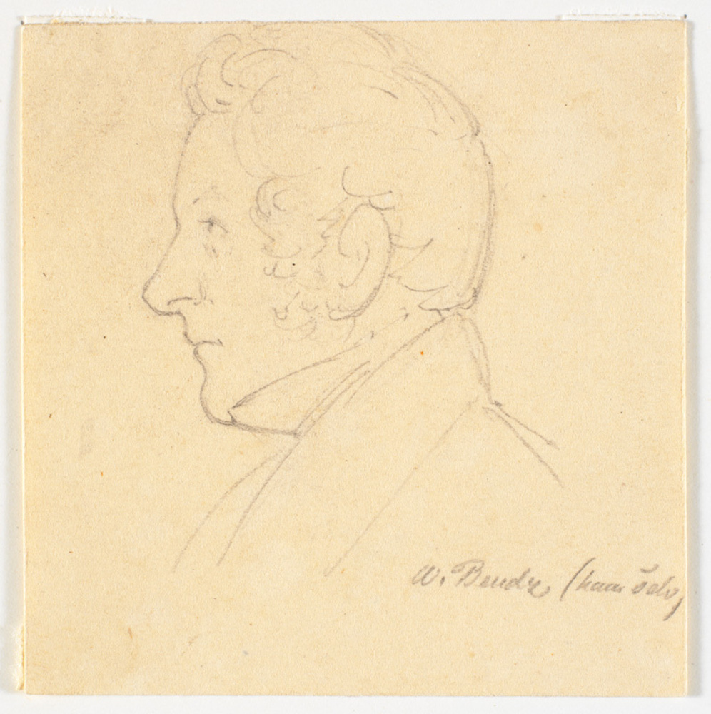 Wilhelm Bendz, Selvportræt, profil til venstre