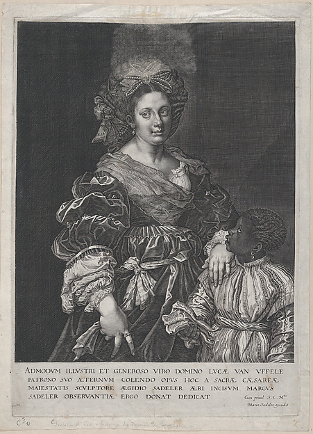 Aegidius Sadeler II, Laura Dianti with a Black Page