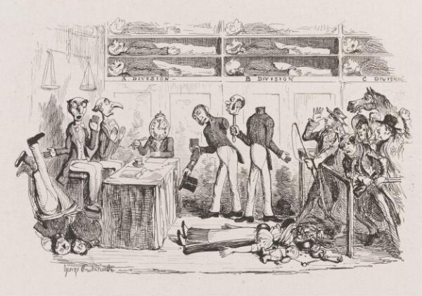 Cruikshank, George, Automaton Police Court and Real Offenders