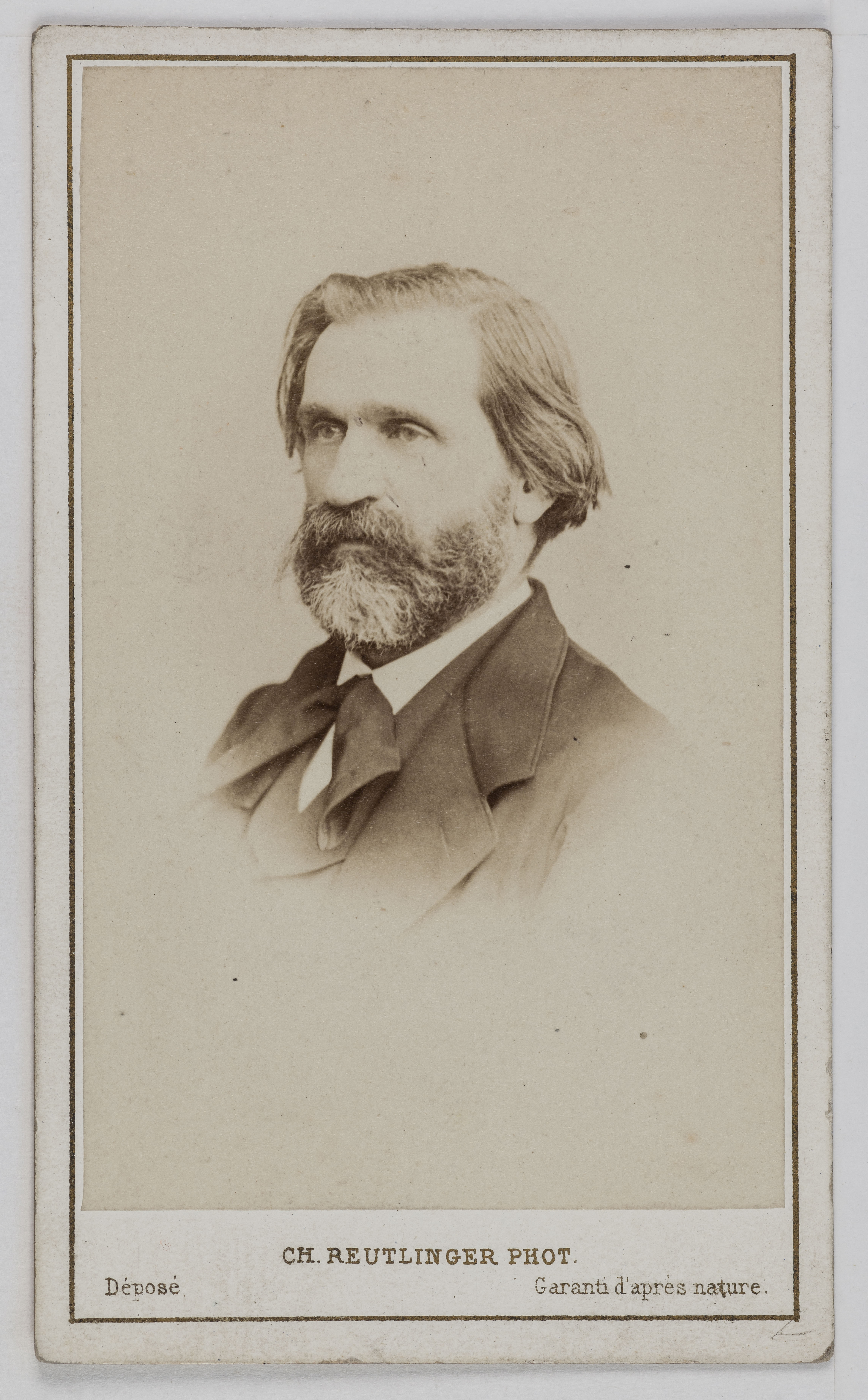 Charles Reutlinger, Portrait de Giuseppe Verdi (1813-1901), compositeur d'opéra, député en 1861 et sénateur en 1874.