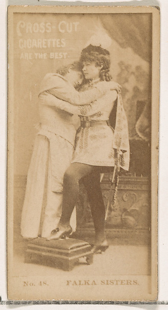 W. Duke, Sons & Co., Card Number 48, Falka Sisters, from the Actors and Actresses series (N145-2) issued by Duke Sons & Co. to promote Cross Cut Cigarettes