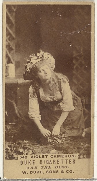 W. Duke, Sons & Co., Card Number 542, Violet Cameron, from the Actors and Actresses series (N145-7) issued by Duke Sons & Co. to promote Duke Cigarettes