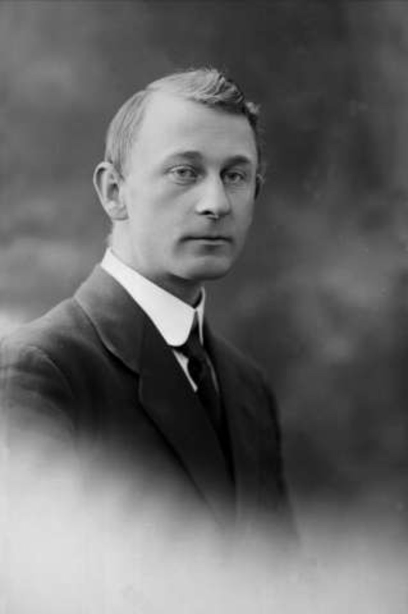 Gustav Borgen, Portrett, mann i dress. Ingeniør Gustav Jensen.