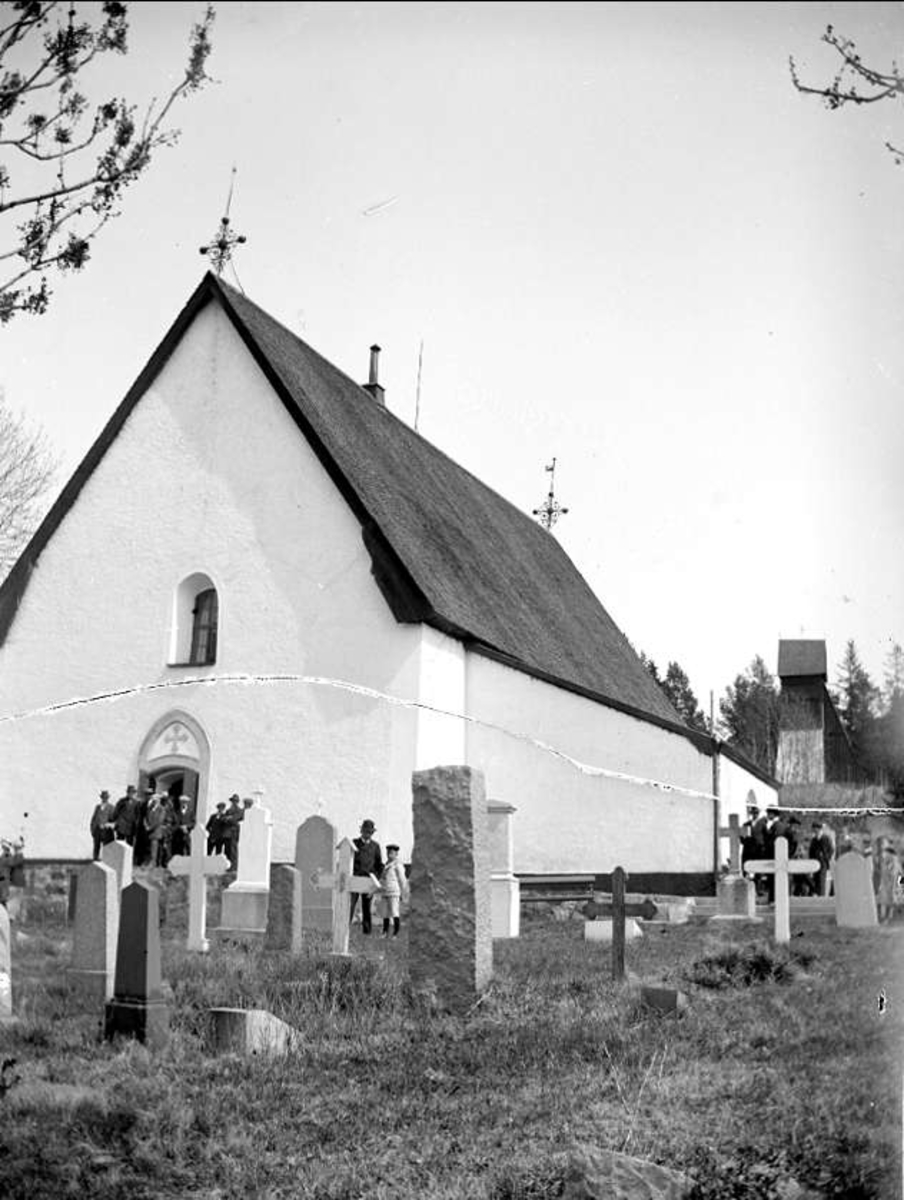 August Fredrik Schagerström, Vätö church with belfry and cemetery, Vätö parish, Uppland in May 1917