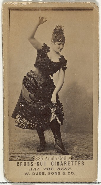 W. Duke, Sons & Co., Card Number 335, Annie Colley, from the Actors and Actresses series (N145-3) issued by Duke Sons & Co. to promote Cross Cut Cigarettes