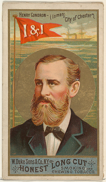 W. Duke, Sons & Co., Henry Condron, from the Sea Captains series (N127) issued by Duke Sons & Co. to promote Honest Long Cut Tobacco