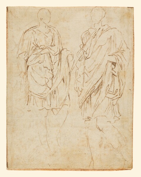 Nicolas Poussin, Two Studies of an Ancient Statue (recto); Scylla and a Centaur (verso)