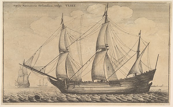 Wenceslaus Hollar, Naues Mercantoriæ Hollandicæ, vulgo, VLIET (A Dutch freighter)