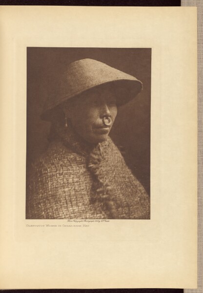 Edward S. Curtis, Clayoquot Woman in Cedar-bark Hat