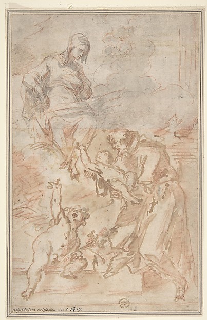 Gaspare Diziani, The Virgin Entrusting the Christ Child to Saint Francis of Assisi