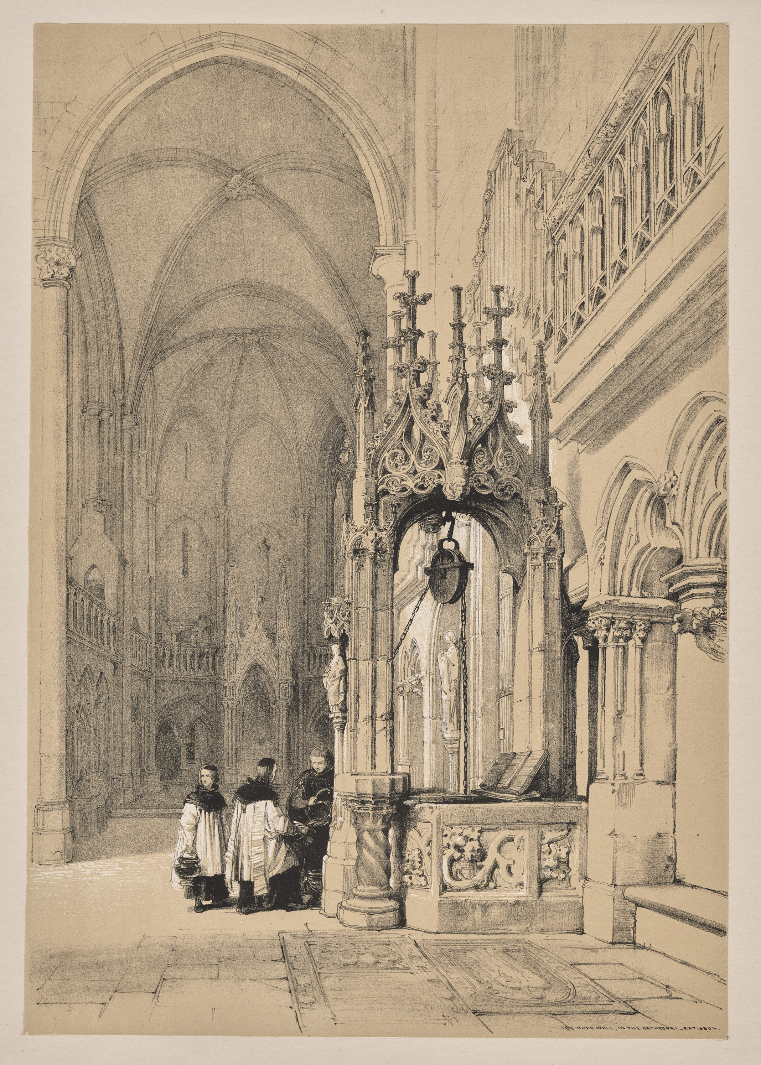 Louis Haghe, Sketches in Belgium and Germany, First Series, The Holy Well in the Cathedral of Ratisbon