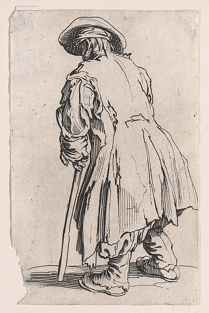 Jacques Callot, Le Vieux Mendiant a une Seule Béquille (The Old Beggar with One Crutch), from "Les Gueux suite appelée aussi Les Mendiants, Les Baroni, ou Les Barons" (The Beggars, also called the Barons)