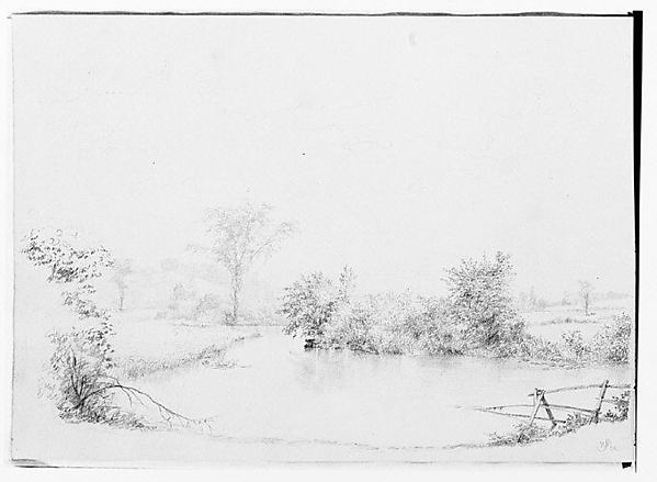 Thomas Hewes Hinckley, Pond or Creek in a New Hampshire Meadow (from Sketchbook)