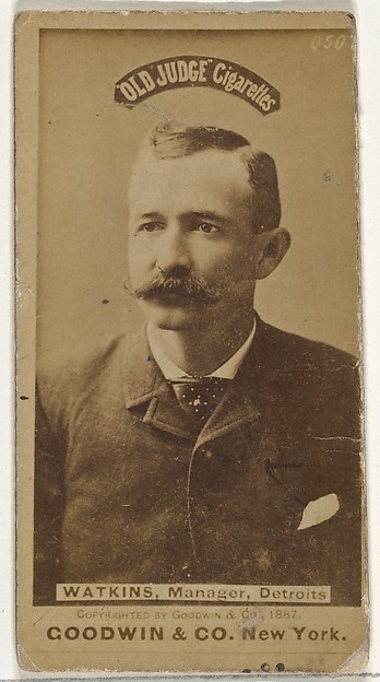 Goodwin & Company, William Henry "Wattie" Watkins, Manager, Detroit Wolverines, from the Old Judge series (N172) for Old Judge Cigarettes