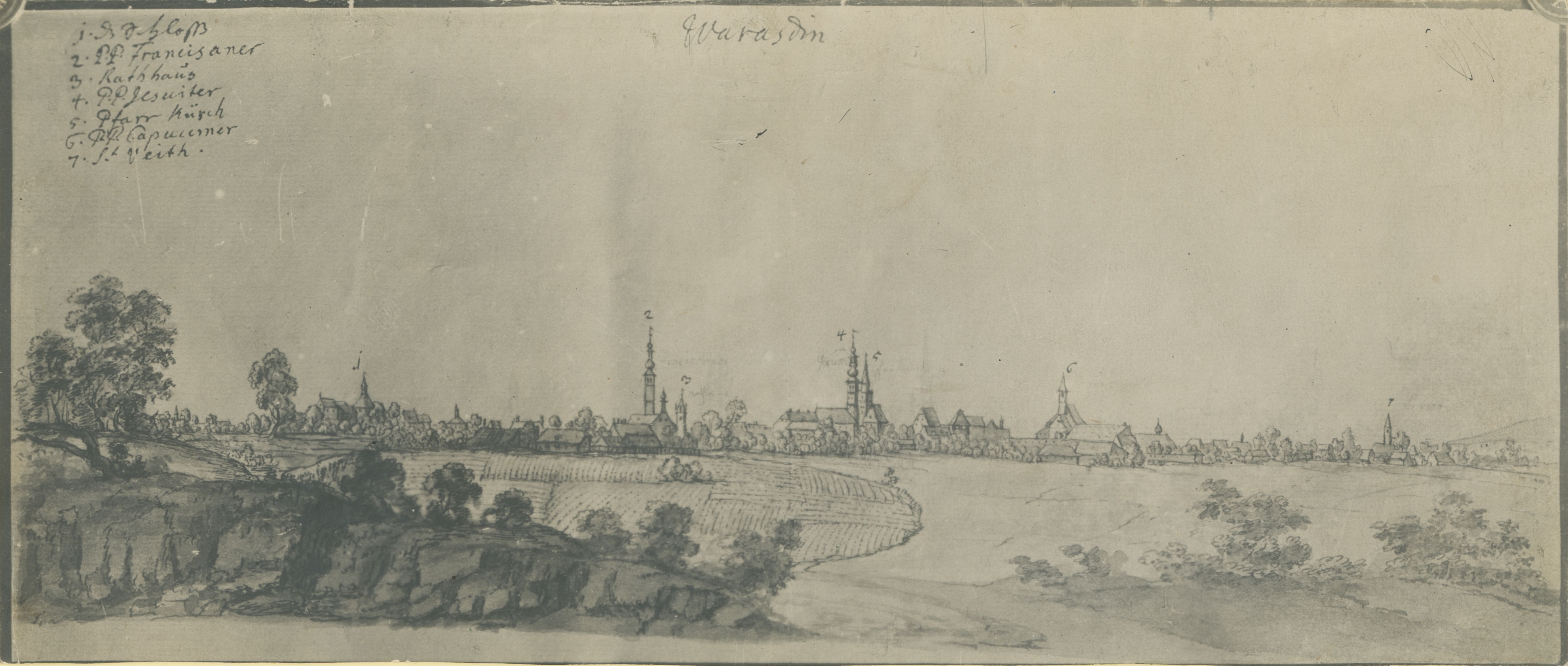 neutvrđen autor, Varaždin - grad oko 1729. godine