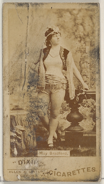 Allen & Ginter, May Bradford, from the Actors and Actresses series (N45, Type 7) for Dixie Cigarettes