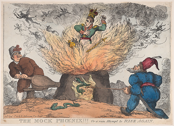 Thomas Rowlandson, The Mock Phoenix!!! Or a Vain Attempt to Rise Again