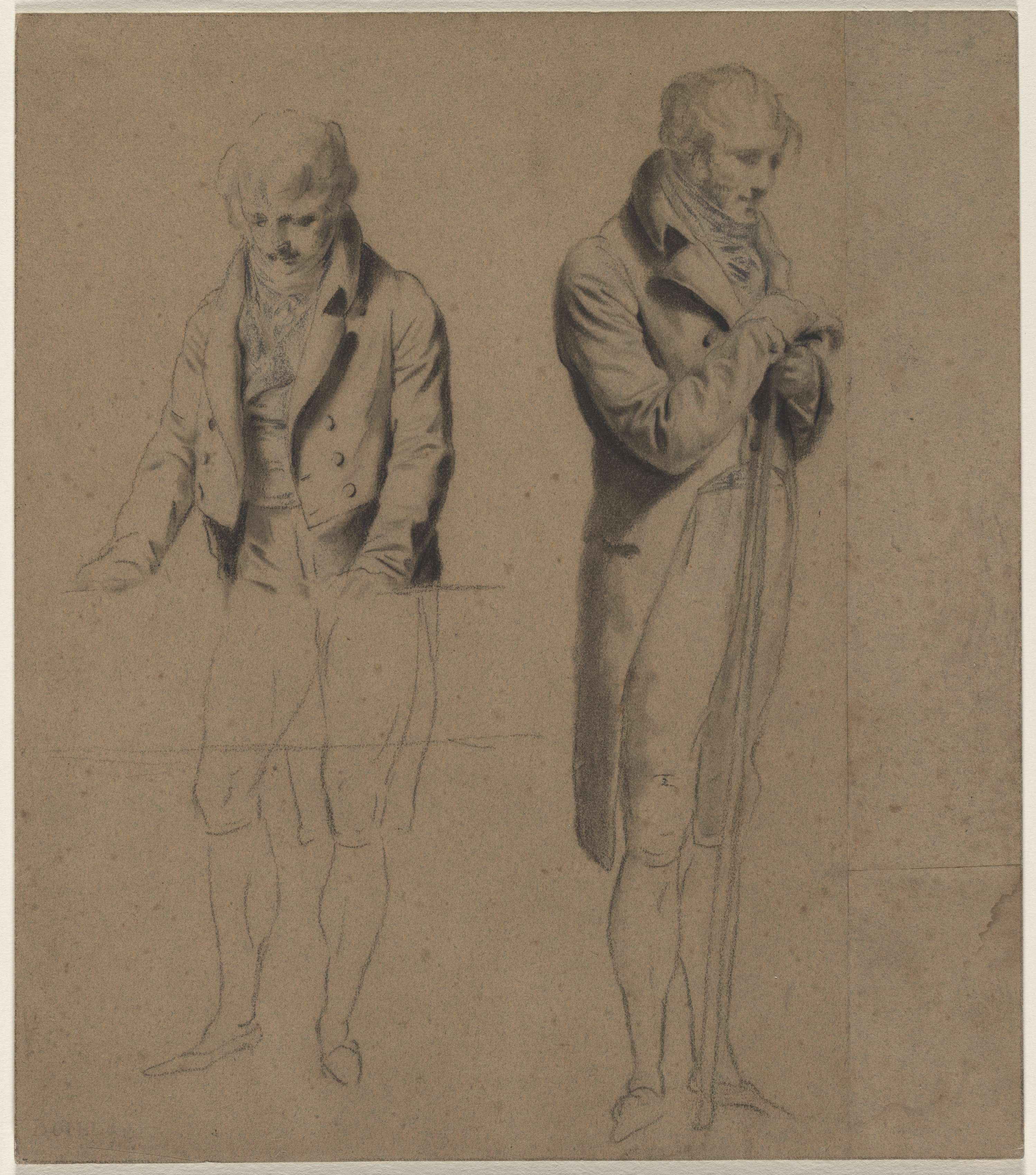 Louis Léopold Boilly, Two Standing Figures (Study for A Game of Billiards)